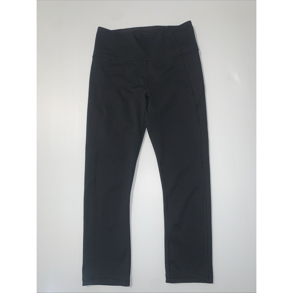 Under Armour Women's Small Mid Rise Ankle Leggings Black Athletic Activewear Gym - Picture 3 of 8